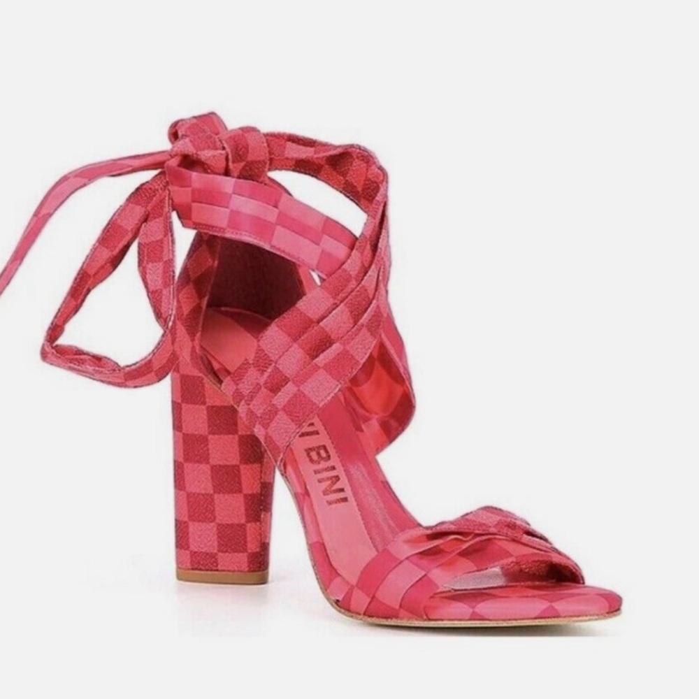 Gianni Bini Pink Checkered Heels Sz8
